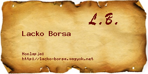Lacko Borsa névjegykártya